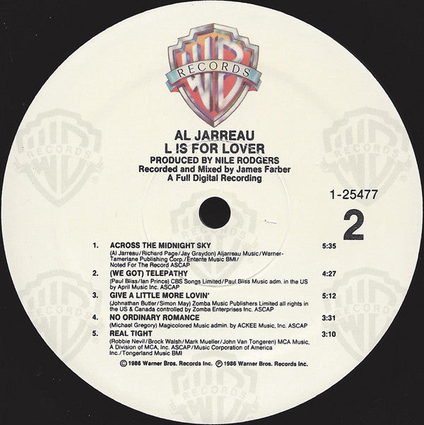 Al Jarreau - L Is For Lover - LP