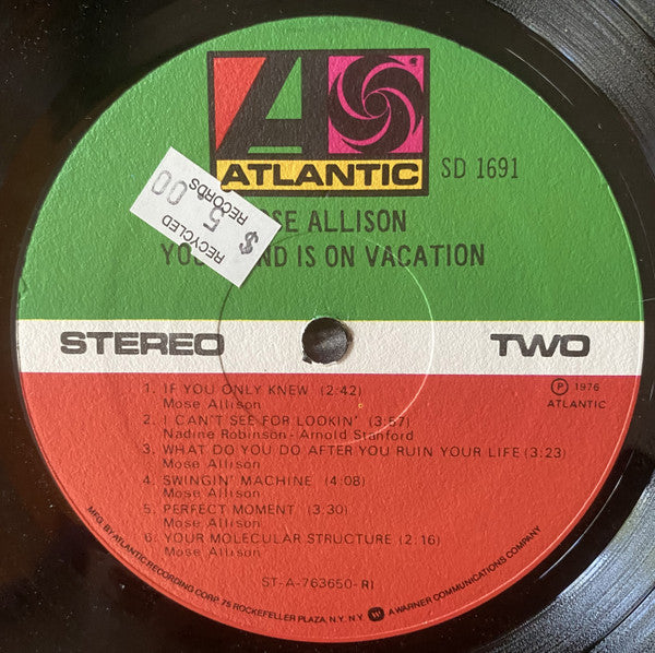 Mose Allison - Your Mind Is On Vacation - LP