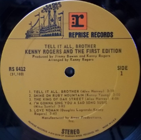 Kenny Rogers & The First Edition - Tell It All, Brother - LP