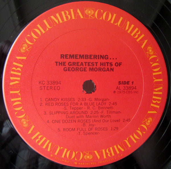 George Morgan  - Remembering The Greatest Hits Of - LP