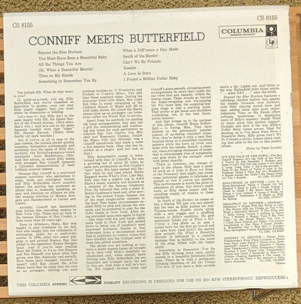 Ray Conniff Meets Billy Butterfield - Conniff Meets Butterfield - LP