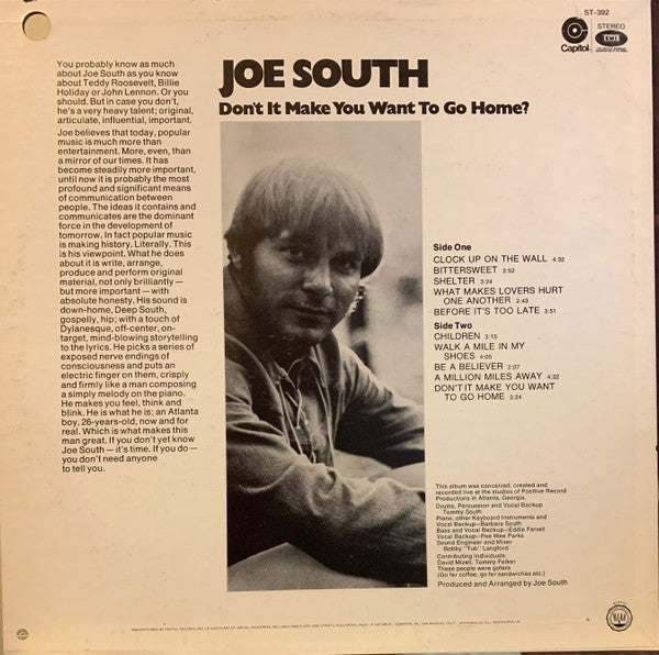 Joe South - Don't It Make You Want To Go Home - LP