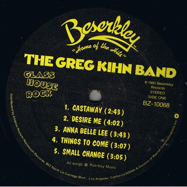 Greg Kihn Band - Glass House Rock - LP