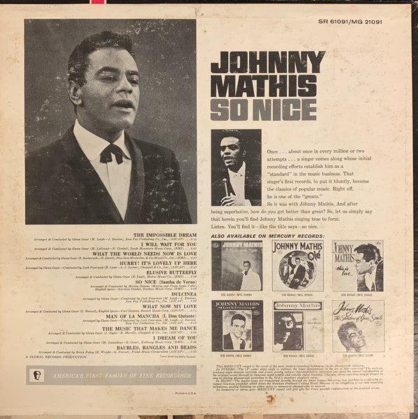 Johnny Mathis - So Nice - LP
