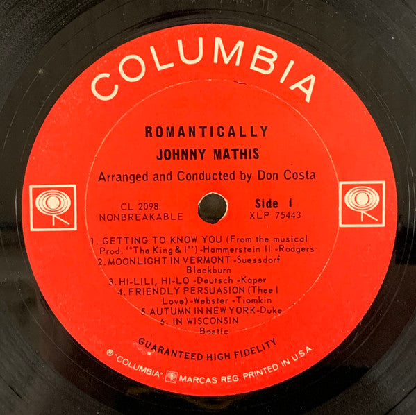 Johnny Mathis - Romantically - LP