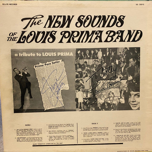 Louis Prima, Sam Butera And The Witnesses, Gia Maione, Little Richie Varola - The New Sounds Of The Louis Prima Show - LP