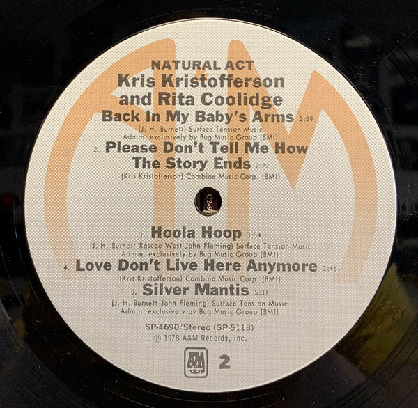 Kris Kristofferson & Rita Coolidge - Natural Act - LP