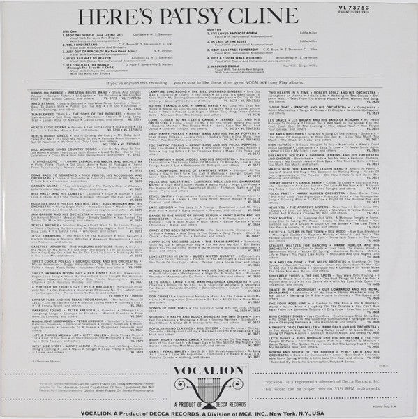 Patsy Cline - Here's Patsy Cline - LP