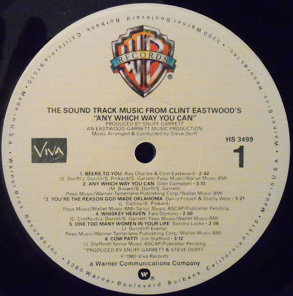 Various - The Sound Track Music From Clint Eastwood's Any Which Way You Can - LP