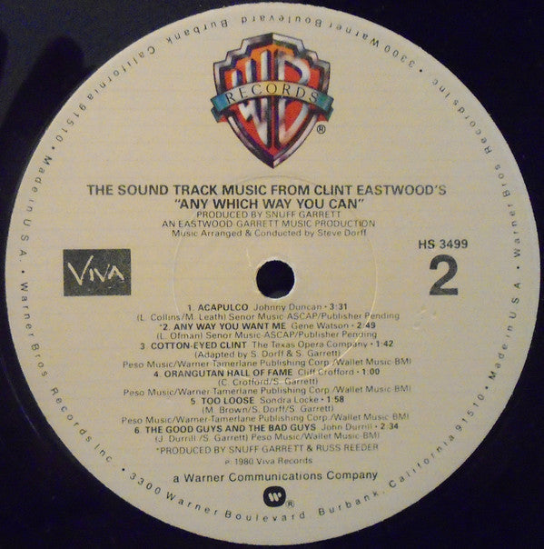 Various - The Sound Track Music From Clint Eastwood's Any Which Way You Can - LP