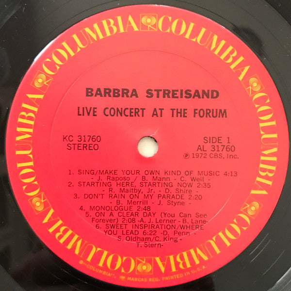 Barbra Streisand - Live Concert At The Forum - LP