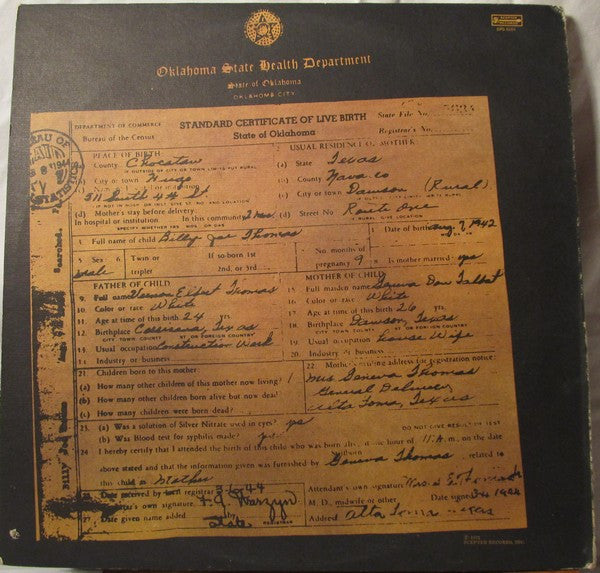 Billy Joe Thomas* - Billy Joe Thomas - LP