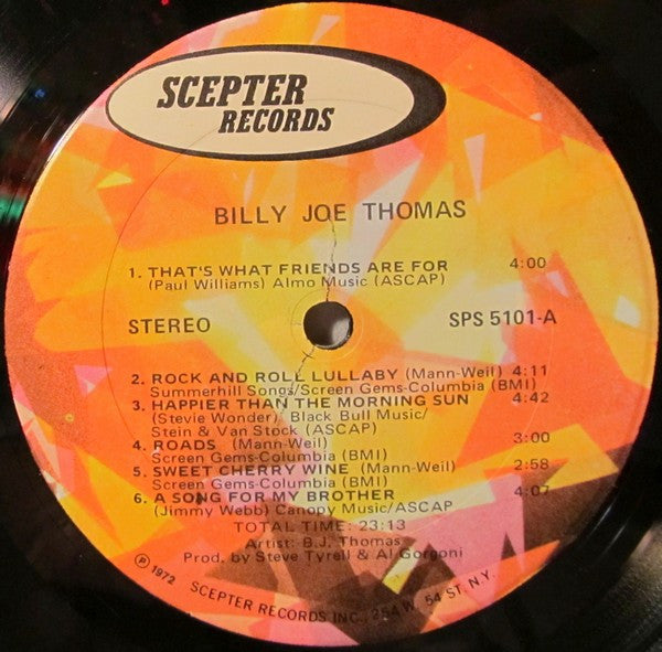 Billy Joe Thomas* - Billy Joe Thomas - LP