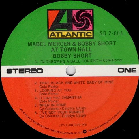 Mabel Mercer & Bobby Short - Mabel Mercer & Bobby Short At Town Hall - LP