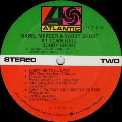 Mabel Mercer & Bobby Short - Mabel Mercer & Bobby Short At Town Hall - LP