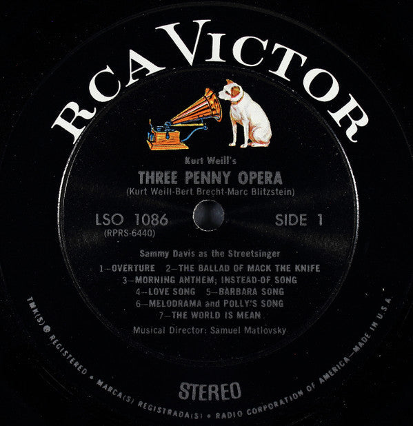 Bertolt Brecht / Kurt Weill / Sammy Davis Jr. - Three Penny Opera (An Original Soundtrack Recording) - LP