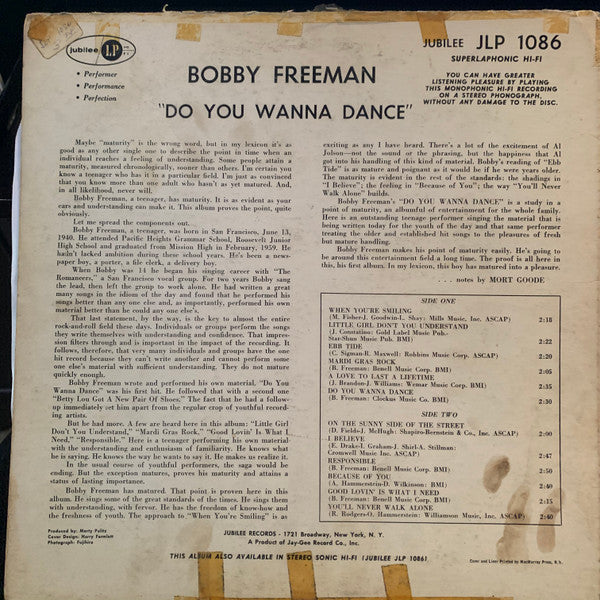Bobby Freeman - Do You Wanna Dance - LP