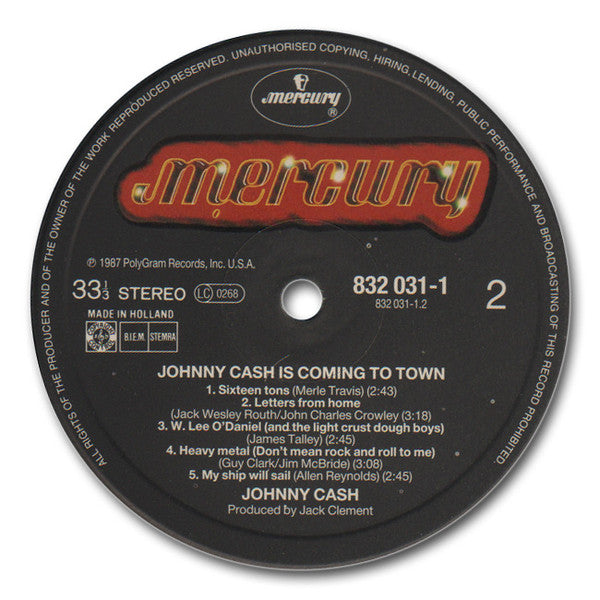 Johnny Cash - Johnny Cash Is Coming To Town - LP
