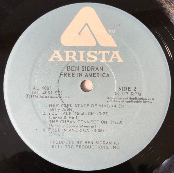 Ben Sidran - Free In America - LP