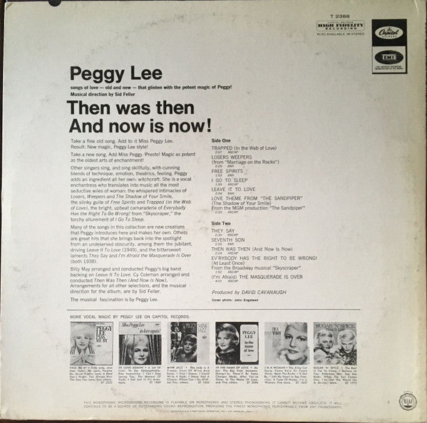 Peggy Lee - Then Was Then And Now Is Now - LP