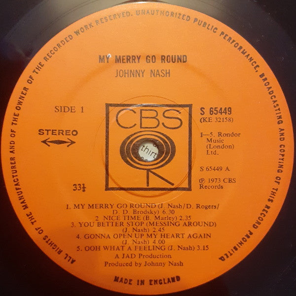 Johnny Nash - My Merry-Go-Round - LP