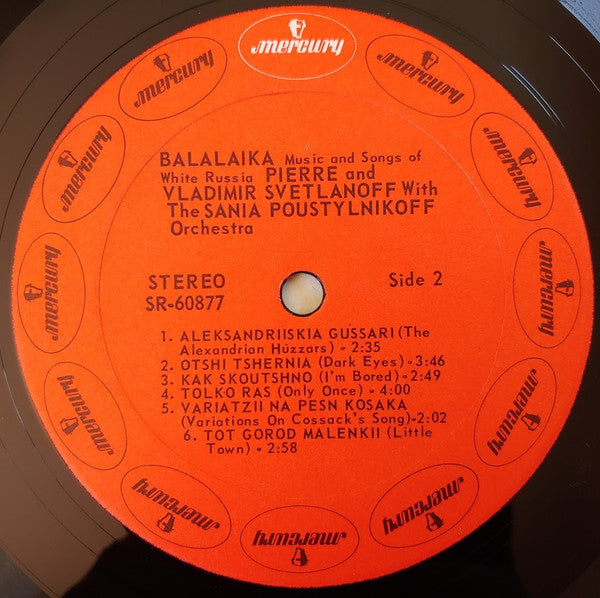 Pierre And Vladimir Svetlanoff* With The Sania Poustylnikoff Orchestra - Balalaika - Music And Songs Of White Russia - LP
