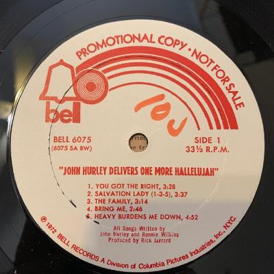 John Hurley - Delivers One More Hallelujah - LP