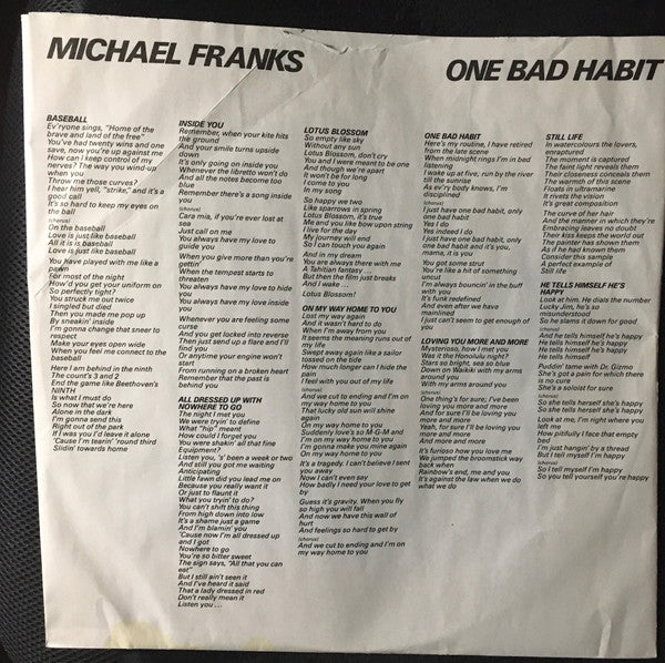 Michael Franks - One Bad Habit - LP