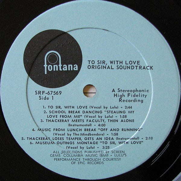 Various - To Sir, With Love Original Motion Picture Soundtrack - LP