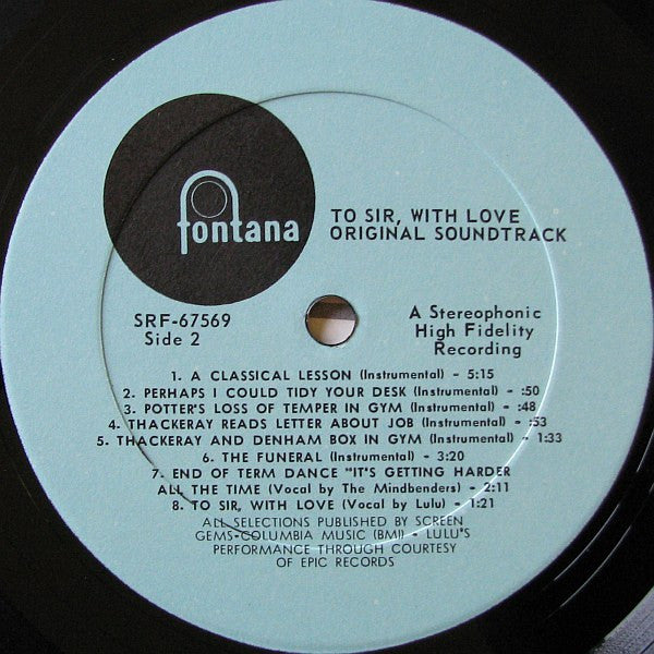 Various - To Sir, With Love Original Motion Picture Soundtrack - LP