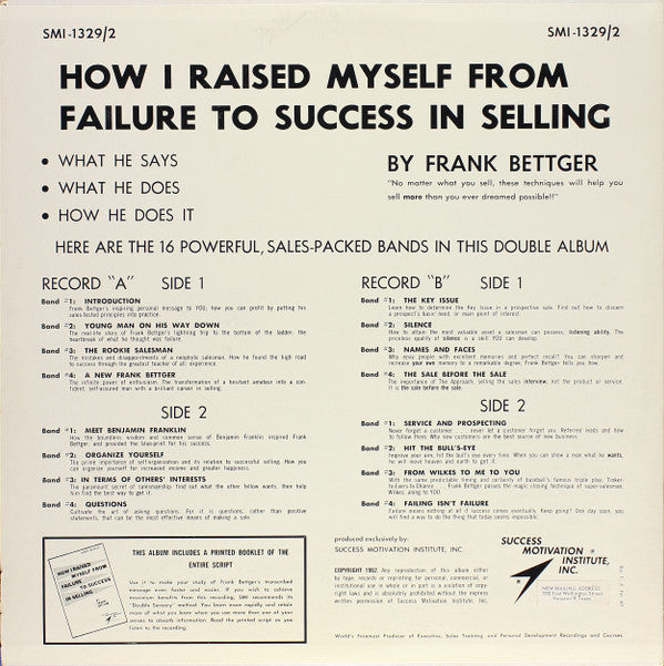 Frank Bettger - How I Raised Myself From Failure To Success In Selling - LP