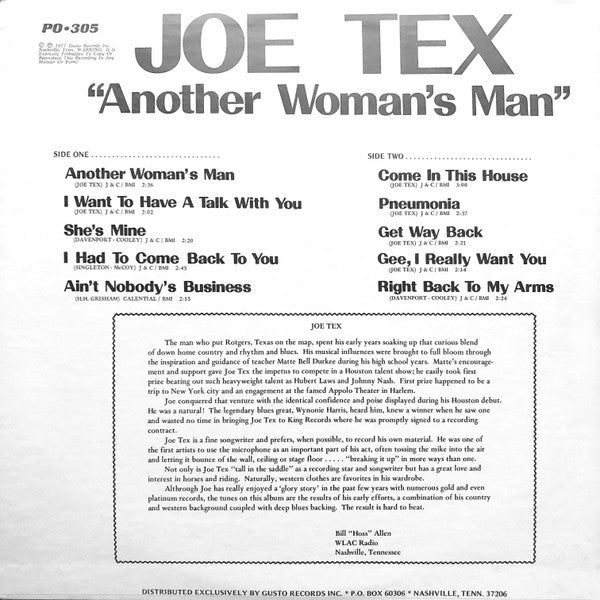 Joe Tex - Another Woman's Man - LP
