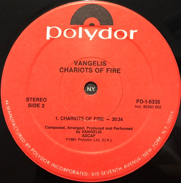 Vangelis - Chariots Of Fire - LP