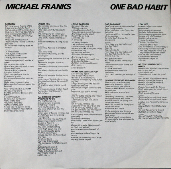 Michael Franks - One Bad Habit - LP