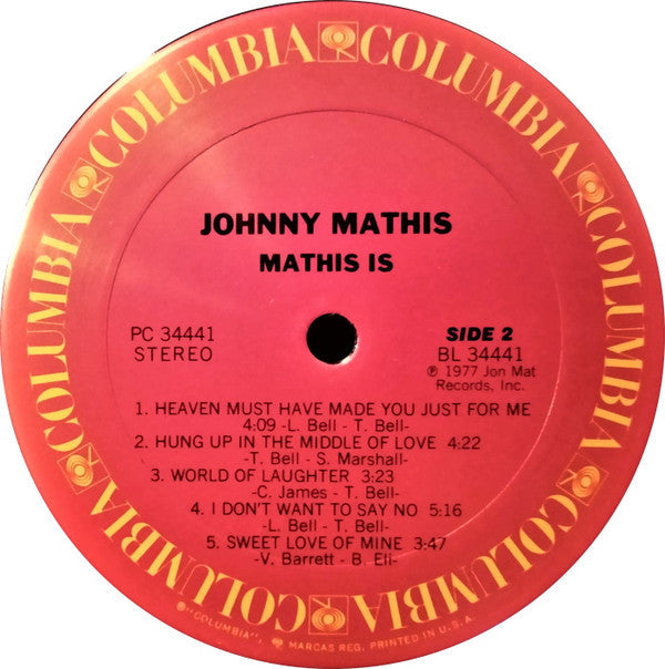 Johnny Mathis - Mathis Is - LP