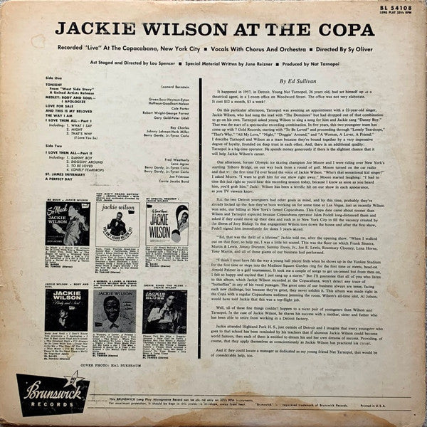 Jackie Wilson - Jackie Wilson At The Copa - LP