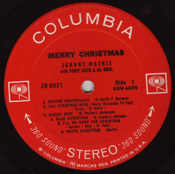 Johnny Mathis With Percy Faith And His Orchestra* - Merry Christmas - LP