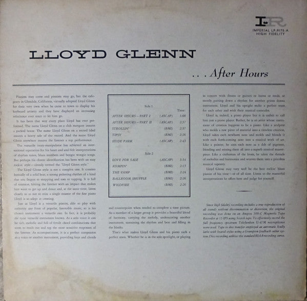 Lloyd Glenn - After Hours - LP