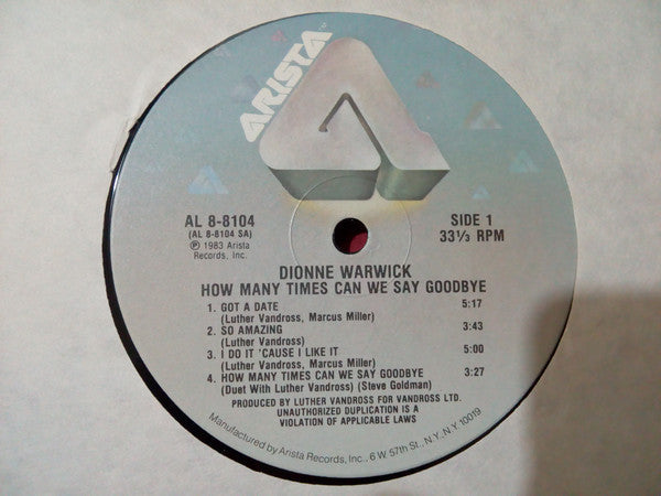 Dionne Warwick - How Many Times Can We Say Goodbye - LP