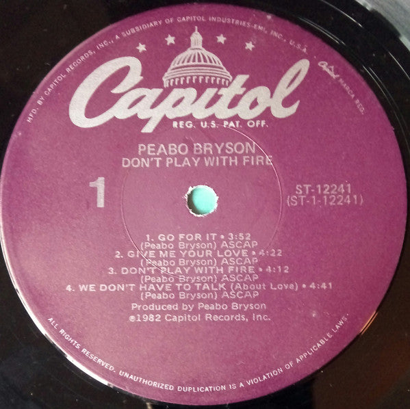 Peabo Bryson - Don't Play With Fire - LP