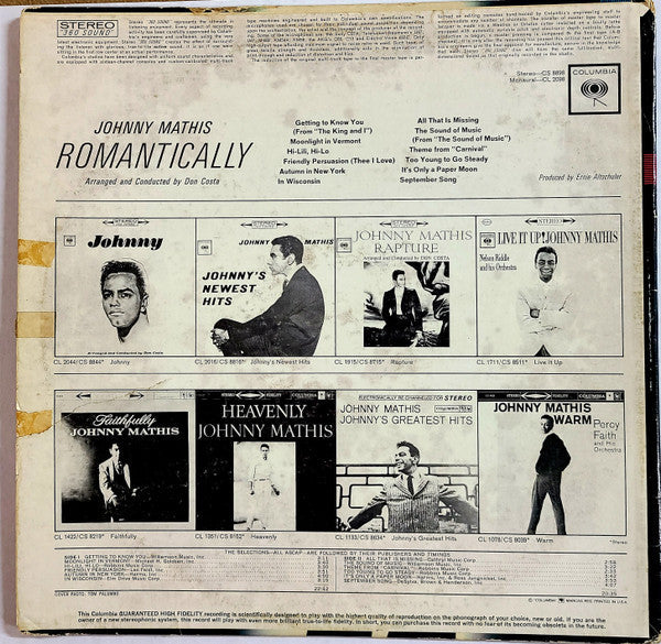 Johnny Mathis - Romantically - LP