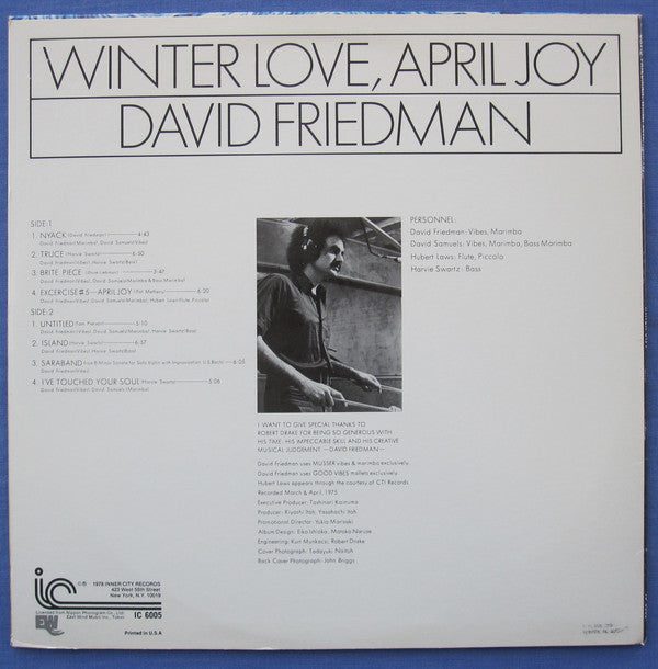 David Friedman - Winter Love, April Joy - LP
