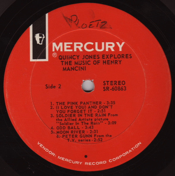 Quincy Jones - Quincy Jones Explores The Music Of Henry Mancini - LP