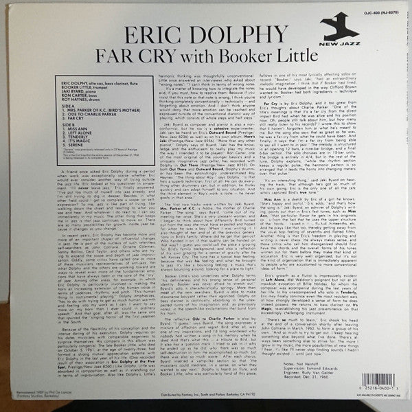 Eric Dolphy With Booker Little - Far Cry - LP