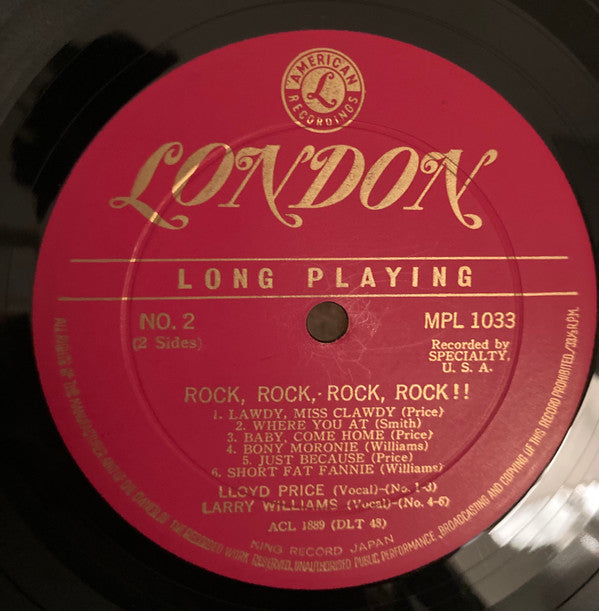 Lloyd Price / Sam Cooke / Larry Williams / Little Richard - Rock, Rock,Rock, Rock !! - LP