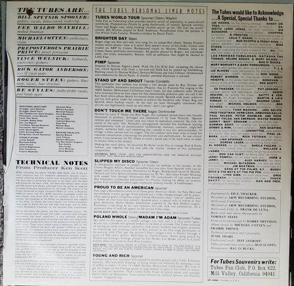 The Tubes - Young And Rich - LP