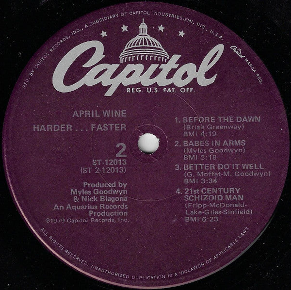 April Wine - Harder ..... Faster - LP