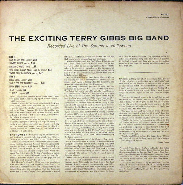 Terry Gibbs Big Band - The Exciting Terry Gibbs Big Band - LP