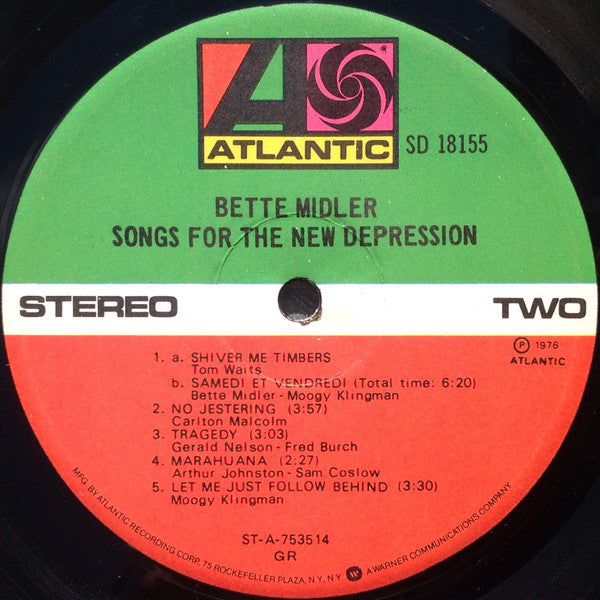 Bette Midler - Songs For The New Depression - LP