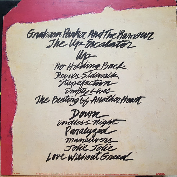 Graham Parker And The Rumour - The Up Escalator - LP